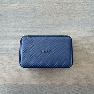 Mission for Delta One Zig Zag Cosmetics Case Makeup Bag New Navy Blue